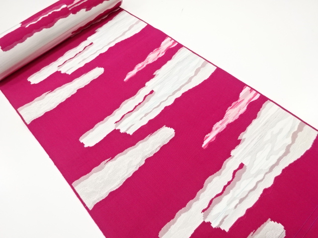 JAPANESE KIMONO / ANTIQUE BOLT FOR HASSUN OBI / WOVEN MIST